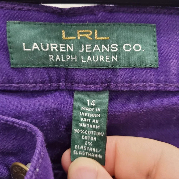 Lauren Ralph Lauren Modern Straight Woman's Vintage Purple‎ Denim Jeans Plus 14 - Picture 4 of 6